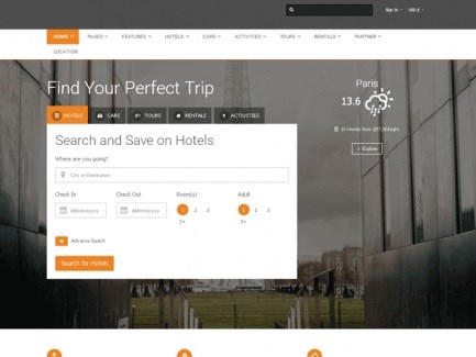 Multipurpose Travel Booking Template : Travel Website Templates